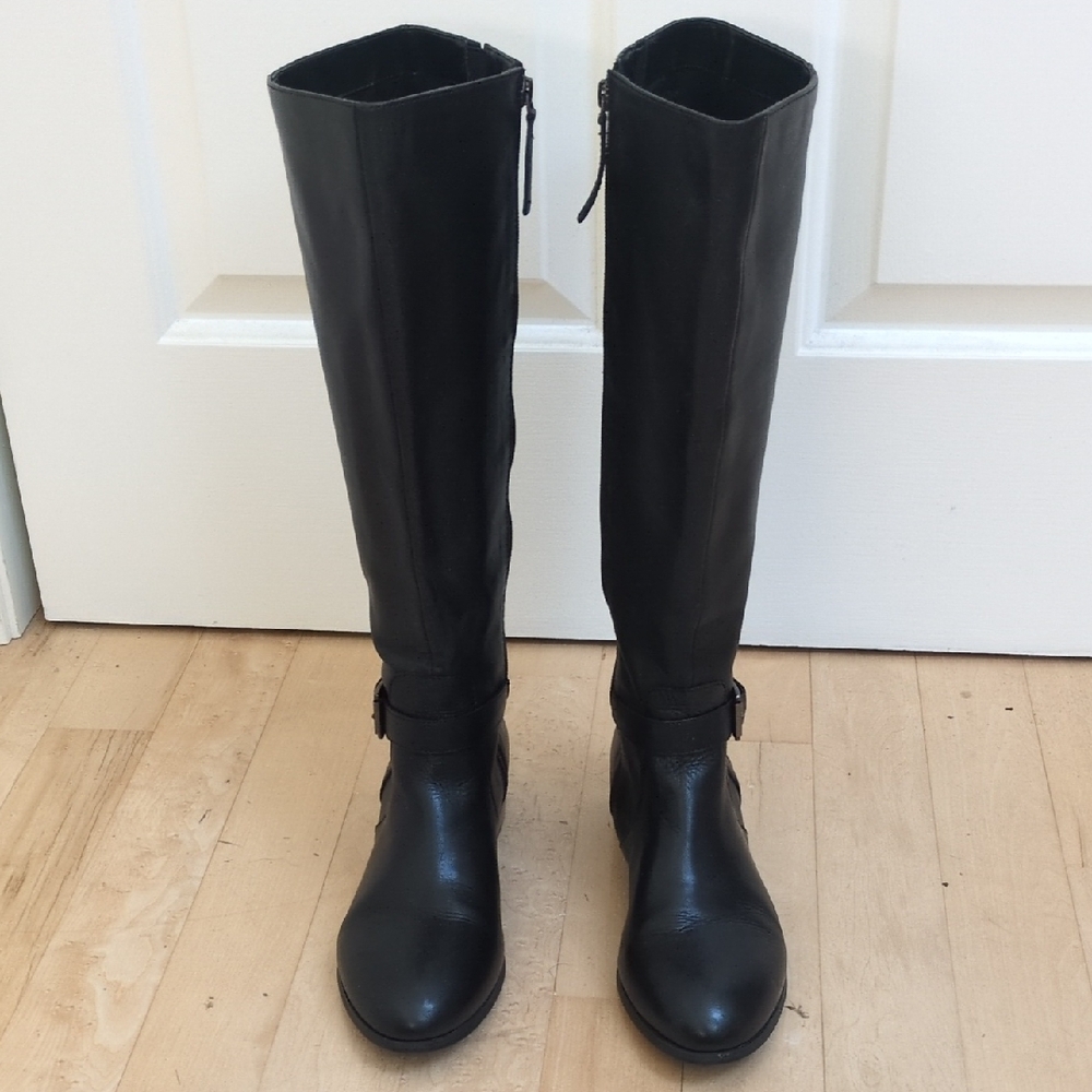 NWT Geewawa Black Wider Calf Leather Boots